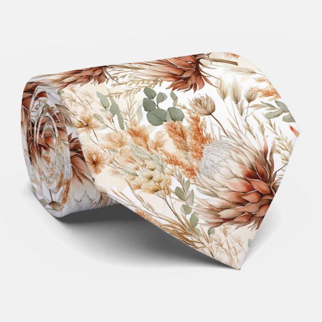 Boho Meadow Wildblumen Neck Tie Krawatte (Gerollt)
