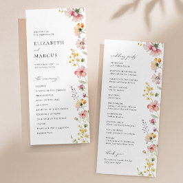 Boho Meadow Wildflower Wedding Program Programm