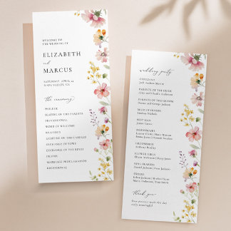 Boho Meadow Wildflower Wedding Program Programm