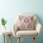 Boho Medallion Pattern Throw Pillow Kissen<br><div class="desc">A softly distressed large medallion pattern in rose pink, muted blue, and dusty ochre on a warm neutral ground. Inspired by the look of traditional hand-printed textiles, the ornamental floral motifs repeat with balance and clarity, offering a vintage washed feel with modern boho style. Crisp edges and a subtly textured...</div>