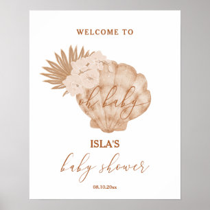 Boho-Meeresschalen-Baby-Shower-Willkommen Poster