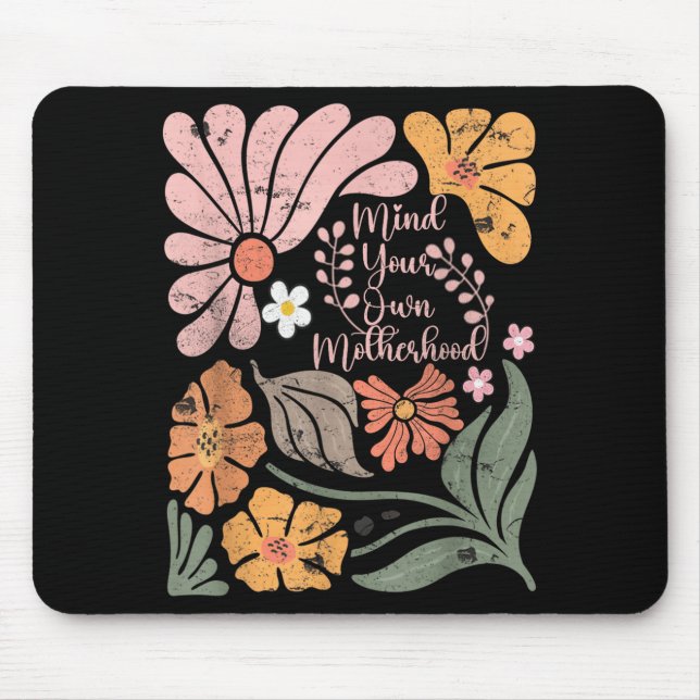 Boho-Mentalität eigene Mutterschaft Retro-Blumen M Mousepad (Vorne)
