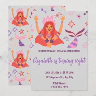 Boho Mermaid Birthday Invitation