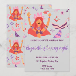 Boho Mermaid Birthday Invitation Einladung