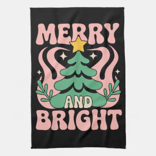 Boho Merry and Bright Personalisierte Florale Weih Geschirrtuch