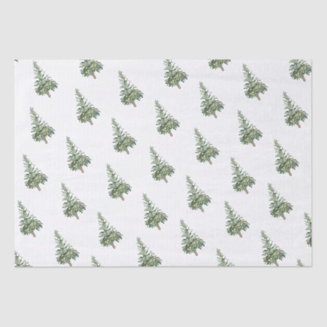 Boho Merry Christmas Watercolor Tree Seidenpapier (Vorderseite)