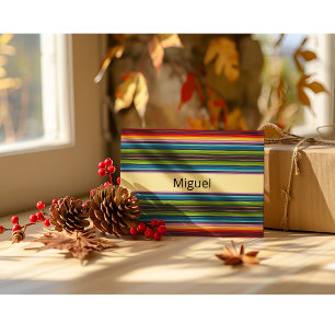 Boho Mexikanische Serape Streifen Benutzerdefinier Postkarte