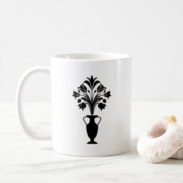 Boho Mid Century Flower Pot Kaffeetasse (Mit Donut)