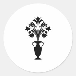 Boho Mid Century Flower Pot Runder Aufkleber