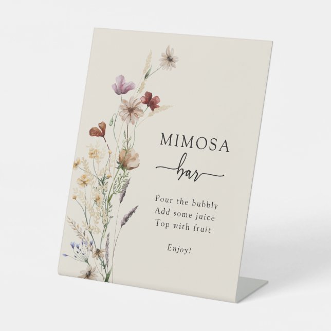 Boho Mimosa Bar Sign Sockelschild (Vorderseite)