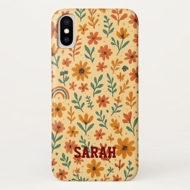 Boho Mini Blumenmuster Case-Mate iPhone Hülle (Rückseite)
