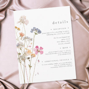 Boho-Minimal-Press-Wildblumen-Botanische-Hochzeit Begleitkarte