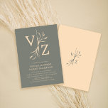 Boho Minimal Sage Green Leaf Monogram Wedding Einladung<br><div class="desc">Diese elegante und minimale Hochzeitseinladung ist perfekt für die Sommer- und Frühjahrszeiten. Es zeichnet sich durch moderne Blattlinien-Kunst mit einfacher Monogramm-Typografie aus. Die Farbgebung umfasst Salbeigrün und cremig beige. Es ist modern, böhmisch, rustikal und einfach, das perfekte Design, um Ihre Gäste zu beeindrucken. ***WICHTIGE HINWEIS FÜR DESIGN: Für individuelle Designanfragen,...</div>