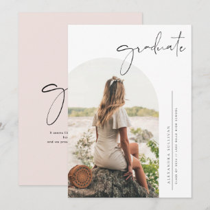 Boho-Minimalist-Kalligrafie-Bogen-Foto-Abschluss Ankündigung