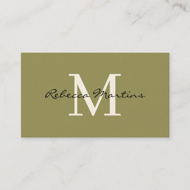 Boho minimalist monogram visitenkarte (Vorderseite)