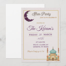 Boho-Minimalist-Moschee-Ramadan-Iftar-Party Einladung