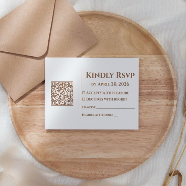 Boho-Minimalist-QR-Code-Hochzeit RSVP Karte (Von Creator hochgeladen)