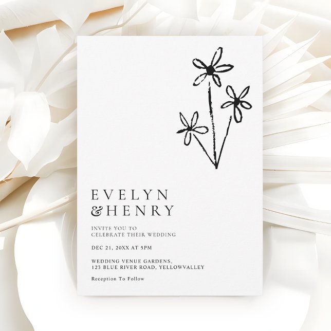 Boho Minimalist Simple Chic Wedding Einladung (Von Creator hochgeladen)