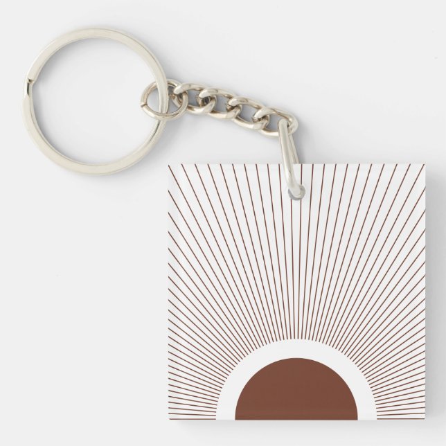 Boho Minimalist Sun Schlüsselanhänger (Vorderseite)