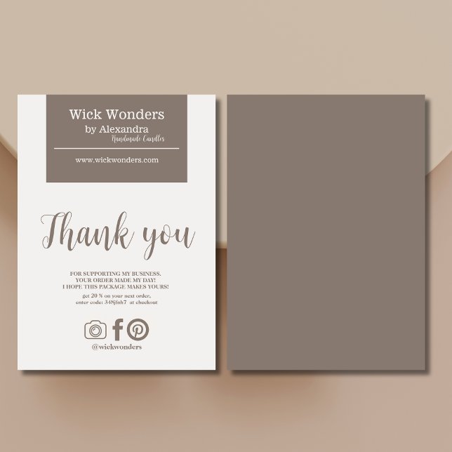 Boho Minimalistic Candle Making Dankeskarte (Von Creator hochgeladen)