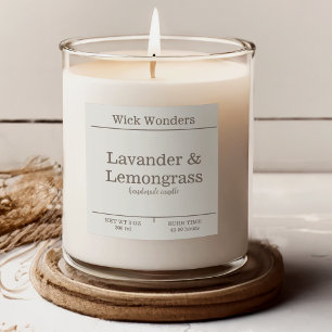 Boho Minimalistic Candle Making Label Quadratischer Aufkleber