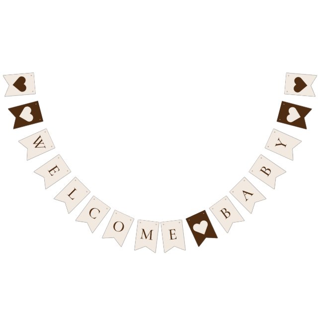 Boho Minimalistisch Beige Willkommensdusche Wimpelkette (Alle)