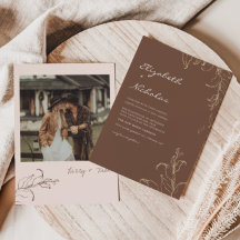 Boho Minimalistisch Botanicals Terracotta Hochzeit