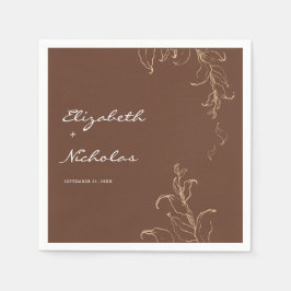 Boho Minimalistisch Botanicals Terracotta Hochzeit Serviette