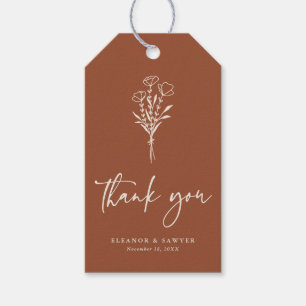 Boho Minimalistisch Botanicals Terracotta Wedding Geschenkanhänger