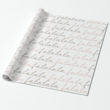 Boho Minimalistisch Falala Pink Wrapping Paper She