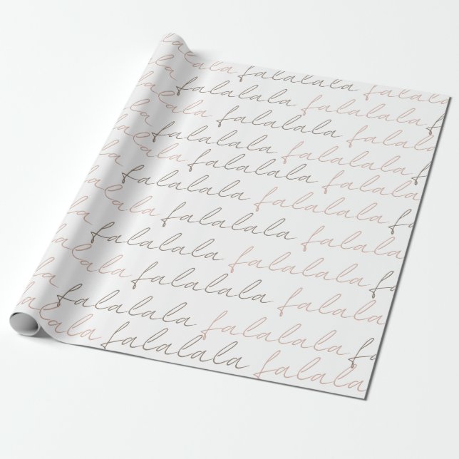 Boho Minimalistisch Falala Pink Wrapping Paper She Geschenkpapier (Ungerollt)
