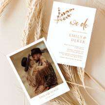 Boho Minimalistisch Foto Orange Floral Wedding