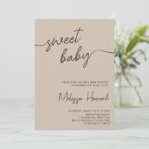 Boho Minimalistisch Gender Neutral Brown Babydusch