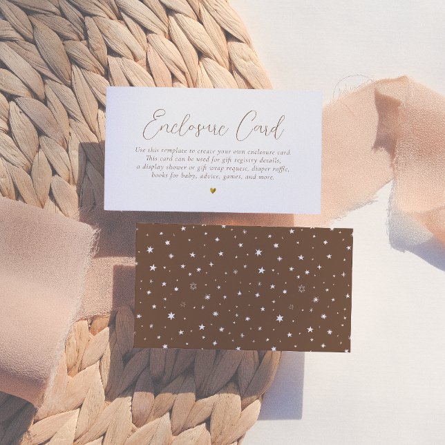 Boho Minimalistisch Gold Heart Calligraphy Baby Sh Begleitkarte (Von Creator hochgeladen)