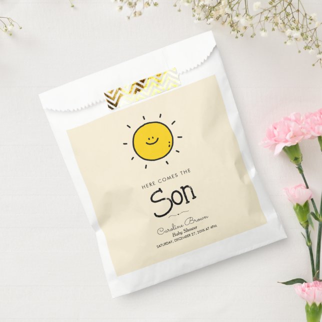 Boho Minimalistisch hier kommt die Kinderdusche Geschenktütchen (Versiegelt)
