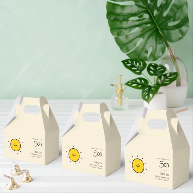 Boho Minimalistisch hier kommt die Sun Baby Dusche Geschenkschachtel (Zahlreiche)