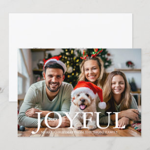 Boho Minimalistisch Joyful Family Portrait Foto Feiertagskarte