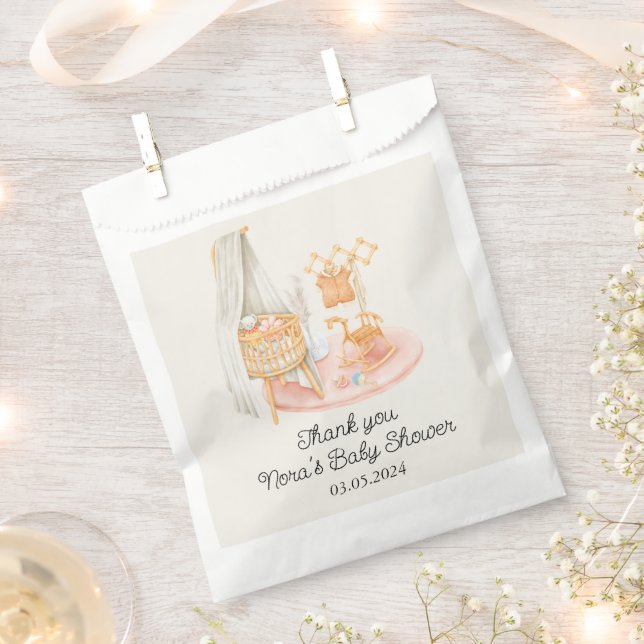 Boho Minimalistisch Kinderzimmer Girl Babydusche Geschenktütchen (Ausgeschnitten)