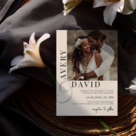 Boho Minimalistisch Modern Wedding Foto Arched Einladung