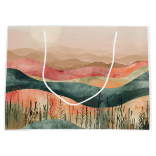 Boho Minimalistisch Mountain - Erthy Nature Inspir Große Geschenktüte