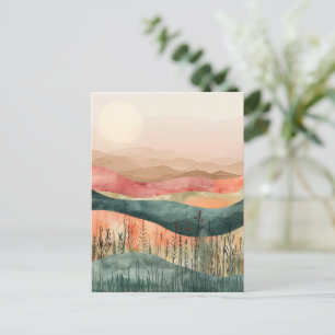 Boho Minimalistisch Mountain - Erthy Nature Inspir Postkarte
