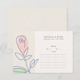 Boho Minimalistisch Spring Floral Wedding RSVP Karte