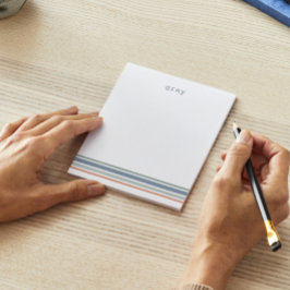 Boho Minimalistisch Stripes Personalisiert Notizblock