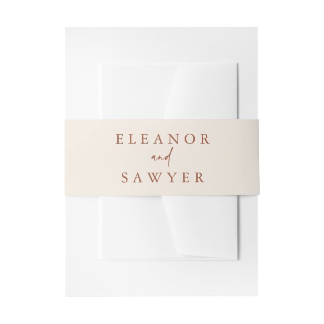 Boho Minimalistisch Typografie Terracotta Wedding Einladungsbanderole (Vorderseite Beispiel)