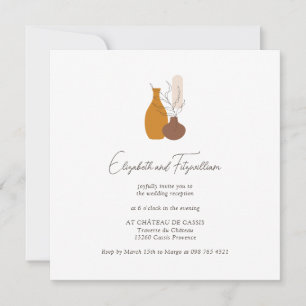 Boho Minimalistisch Vases Hochzeitsempfang Einladung