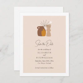 Boho Minimalistisch Vases Initials Wedding of Save The Date