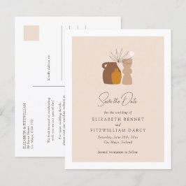 Boho Minimalistisch Vases Save the Date Ankündigungspostkarte