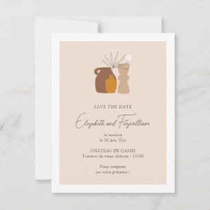 Boho Minimalistisch Vases Save the Date Karte