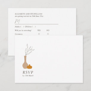 Boho Minimalistisch Vases   Song Request RSVP Karte