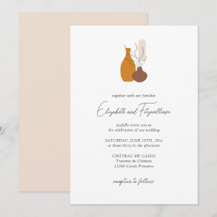 Boho Minimalistisch Vases Wedding Einladung